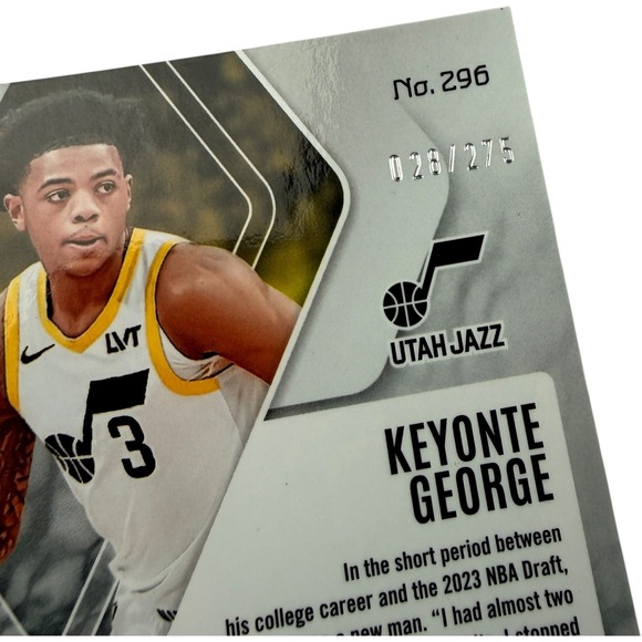 2023-24 Panini Phoenix Basketball Keyonte George RC Card 028/275 Utah Jazz - Picture 3 of 3